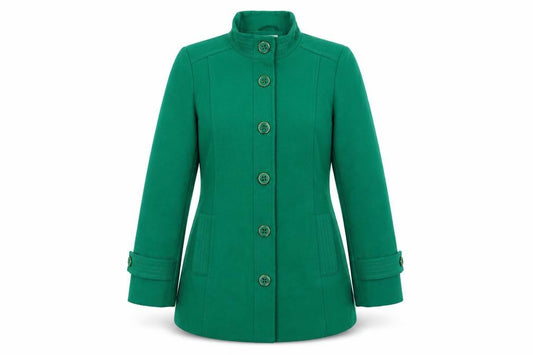 Womens UK Size 12 Classic Green Pea Coat