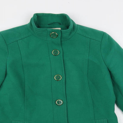 Womens UK Size 12 Classic Green Pea Coat