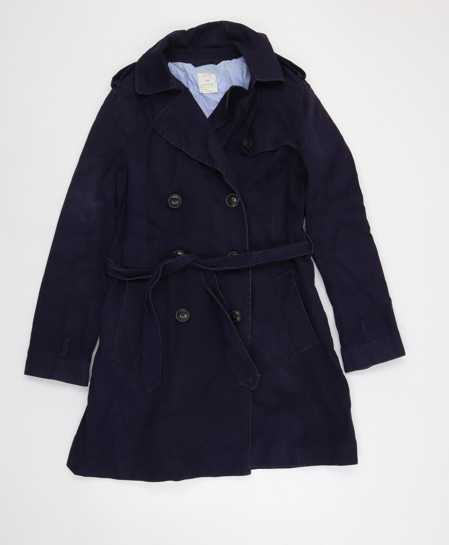 Womens UK Size M Gap Blue Trench Coat