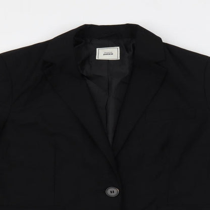 Pimkie Womens Black Jacket Blazer Size 10 Button