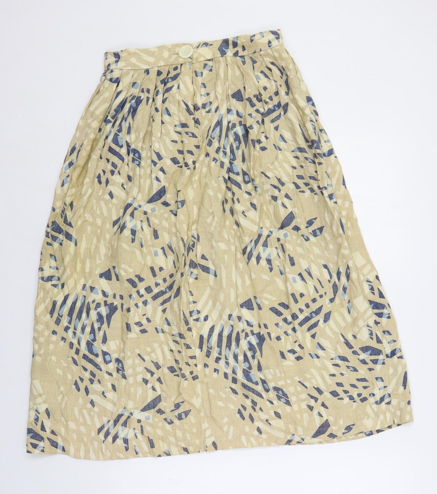 Melrose Womens Beige Geometric Viscose A-Line Skirt Size S Button
