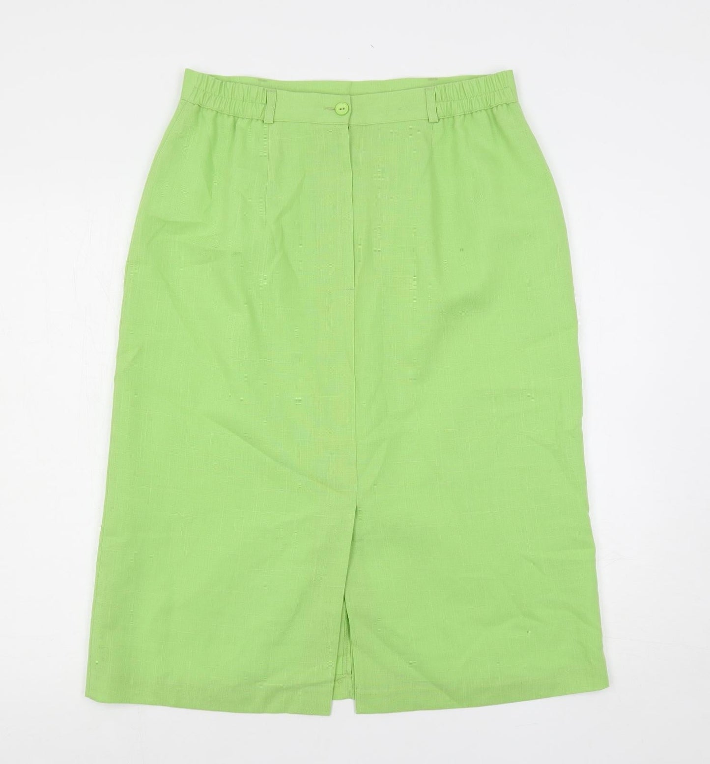 C&A Womens Green Polyester A-Line Skirt Size 16 Buckle