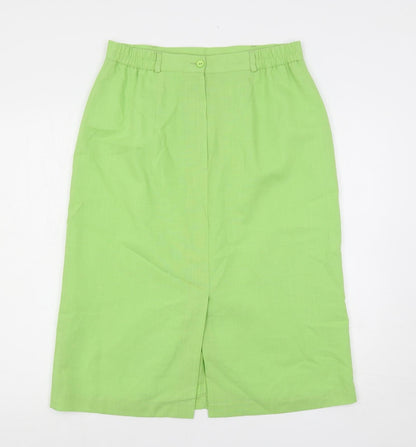 C&A Womens Green Polyester A-Line Skirt Size 16 Buckle