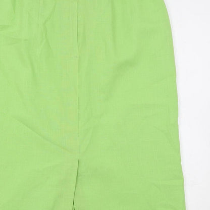 C&A Womens Green Polyester A-Line Skirt Size 16 Buckle