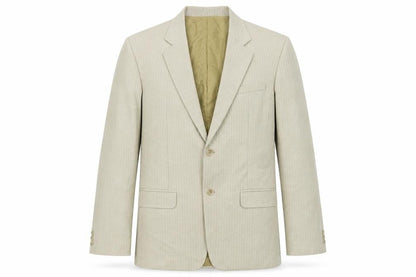 Gio gio Mens Beige Striped Polyester Jacket Suit Jacket Size 40 Regular