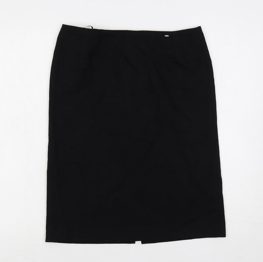 Great Plains Womens Black Wool Straight & Pencil Skirt Size 10 Zip - Lined