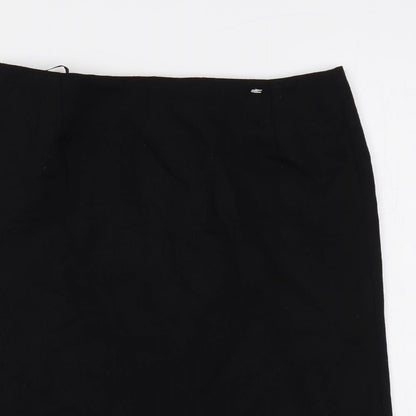Great Plains Womens Black Wool Straight & Pencil Skirt Size 10 Zip - Lined