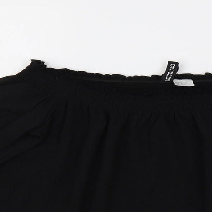 Womens UK Size S H&M Black Cropped Blouse