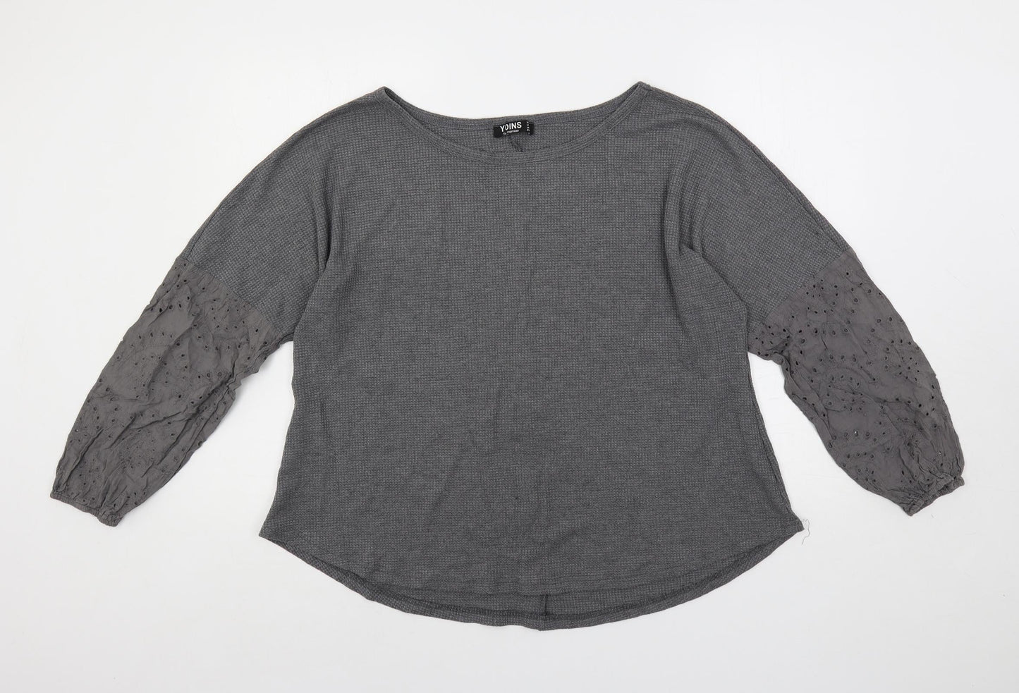 Womens UK Size XL Yoins Grey Basic T-Shirt