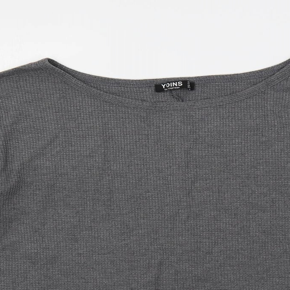 Womens UK Size XL Yoins Grey Basic T-Shirt