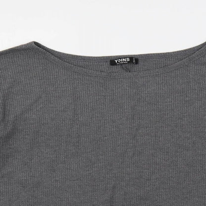 Womens UK Size XL Yoins Grey Basic T-Shirt