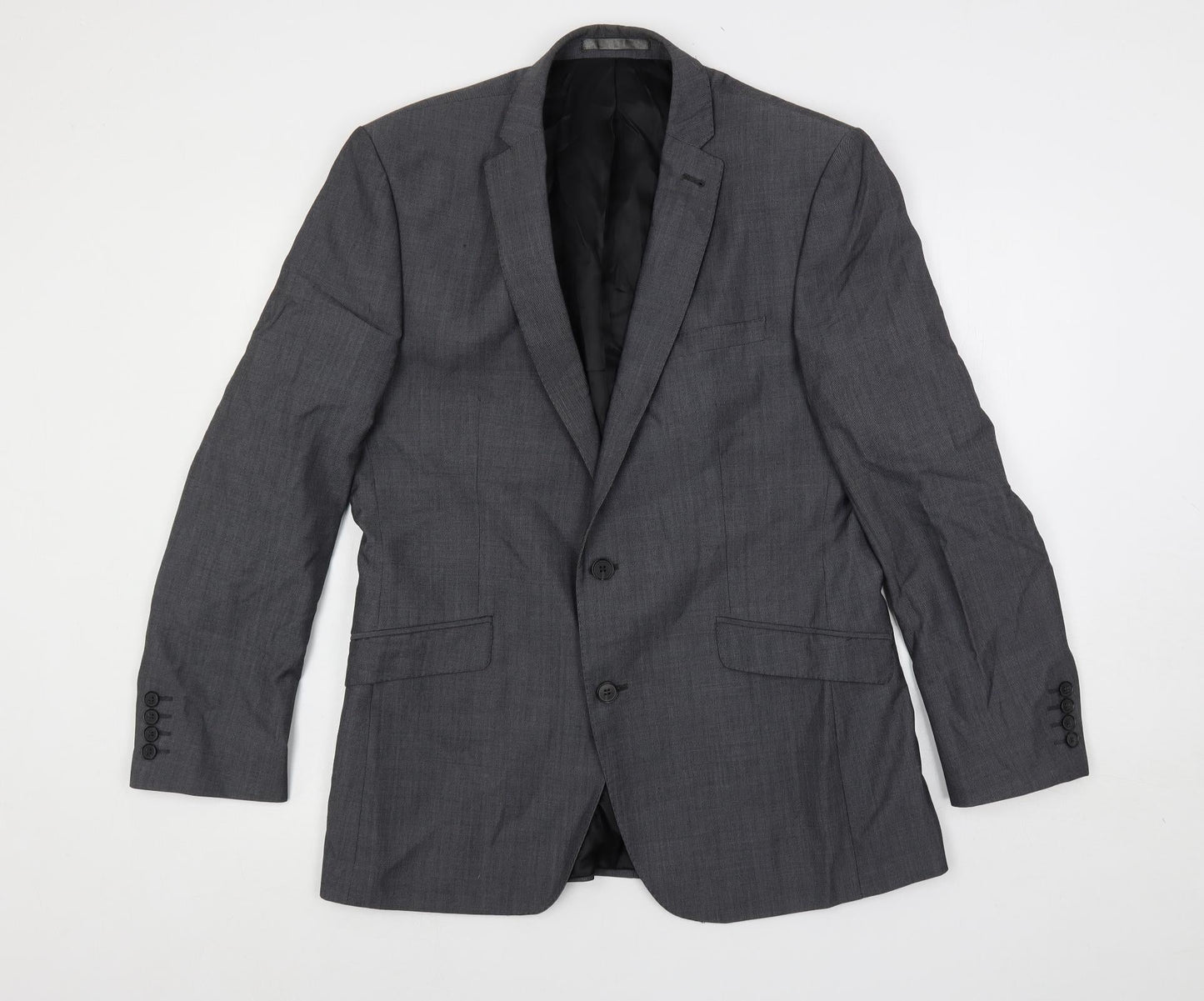 Mens UK Size 40 Racing Green Regular Grey Suit Jacket