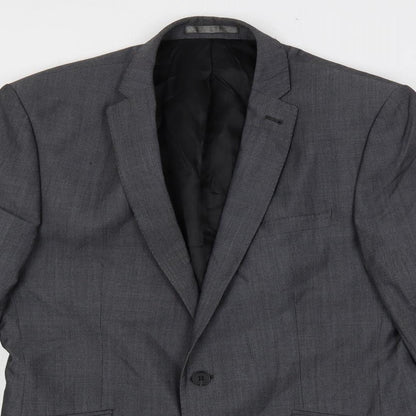 Mens UK Size 40 Racing Green Regular Grey Suit Jacket