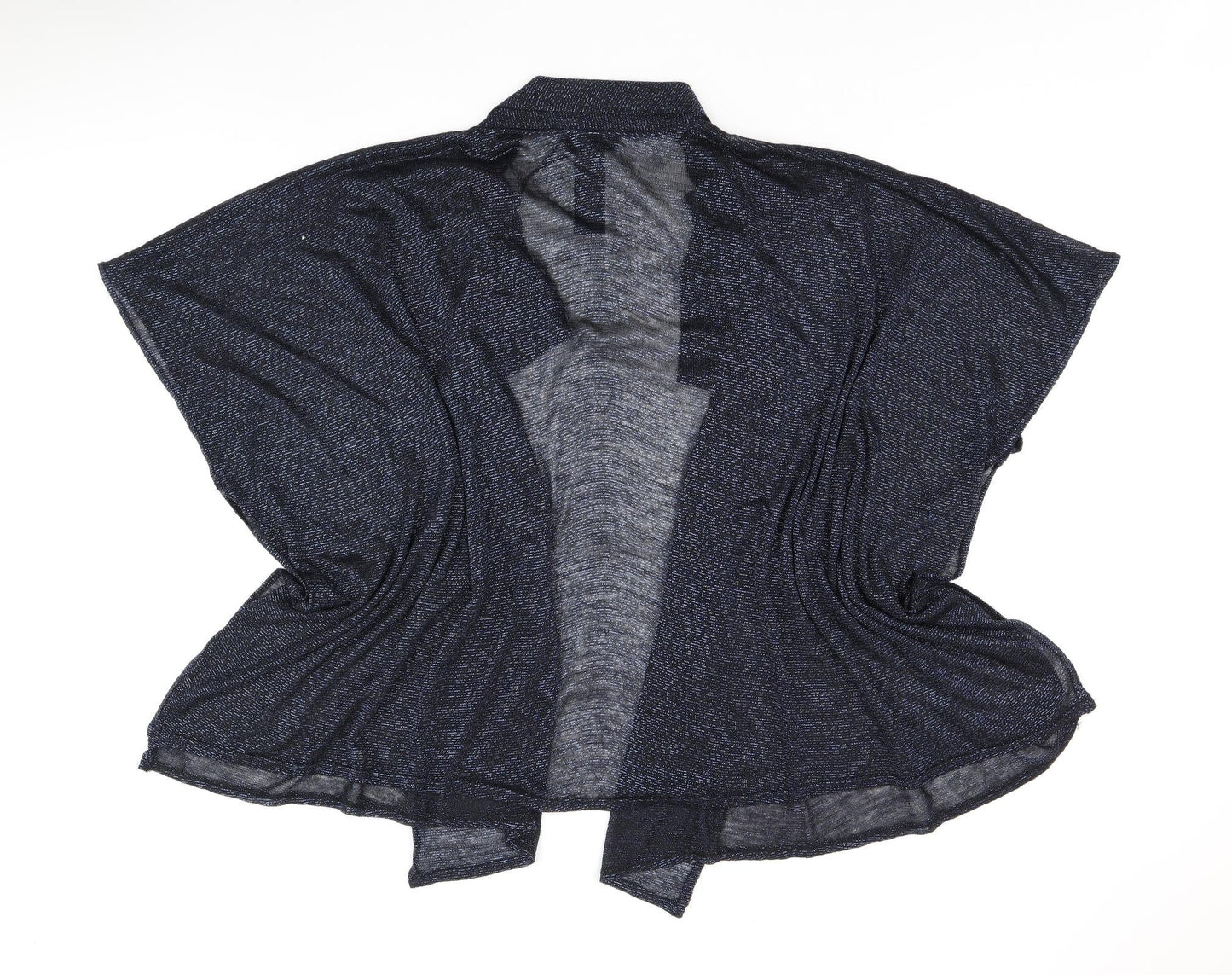 Debut Womens Black Acrylic Kimono Blouse One Size V-Neck - Glitter detail