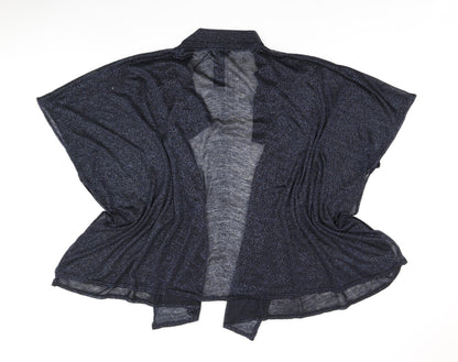 Debut Womens Black Acrylic Kimono Blouse One Size V-Neck - Glitter detail