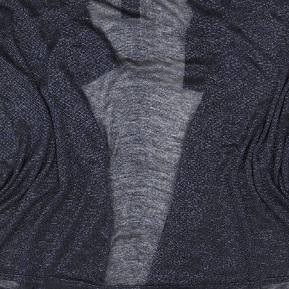 Debut Womens Black Acrylic Kimono Blouse One Size V-Neck - Glitter detail