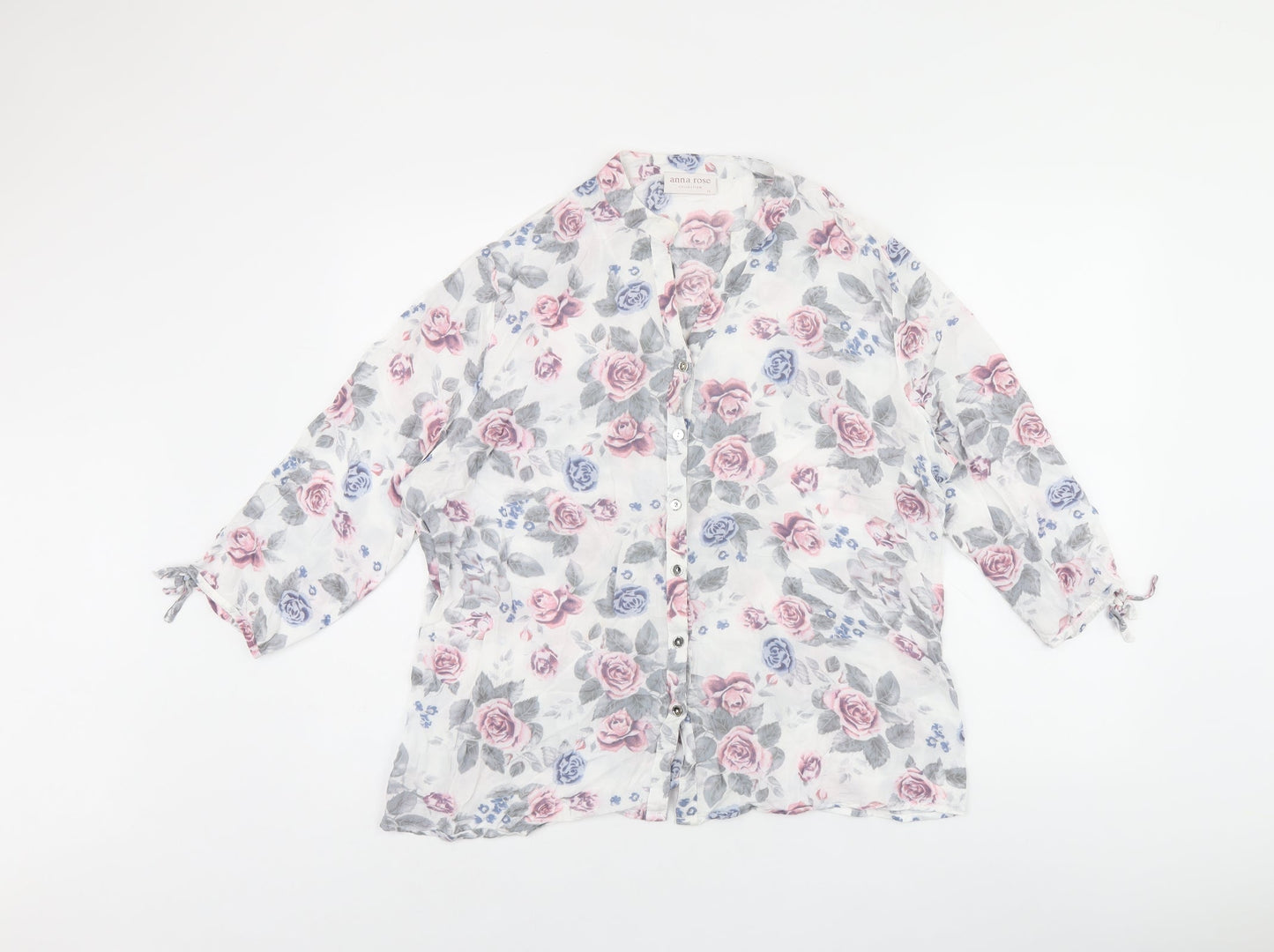 Womens UK Size 16 anna rose White Jersey Button-Up