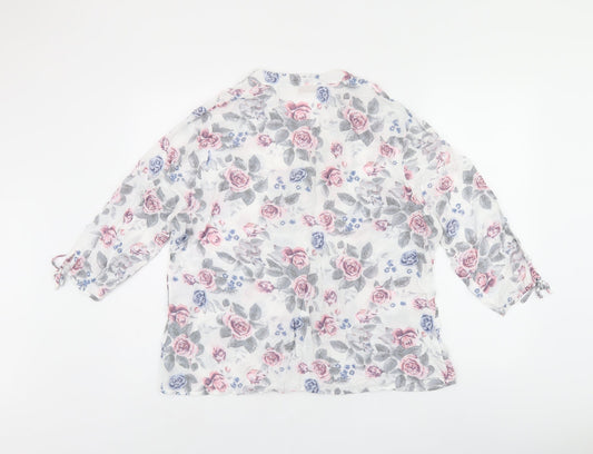 Womens UK Size 16 anna rose White Jersey Button-Up