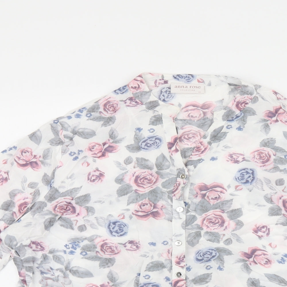 Womens UK Size 16 anna rose White Jersey Button-Up