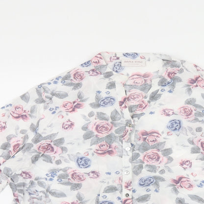 Womens UK Size 16 anna rose White Jersey Button-Up