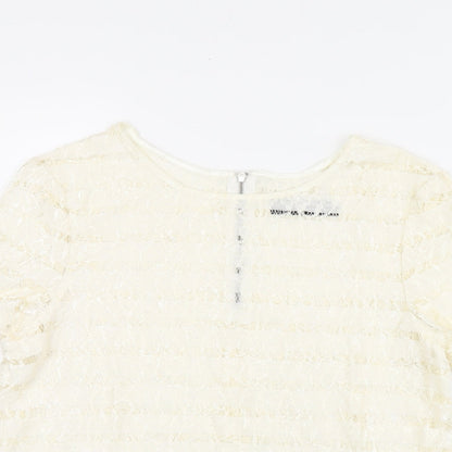Womens UK Size 12 Dorothy Perkins Beige Basic T-Shirt