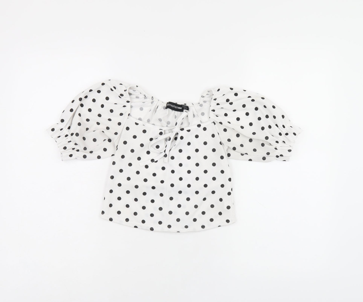 Womens UK Size 6 PRETTYLITTLETHING White Cropped T-Shirt