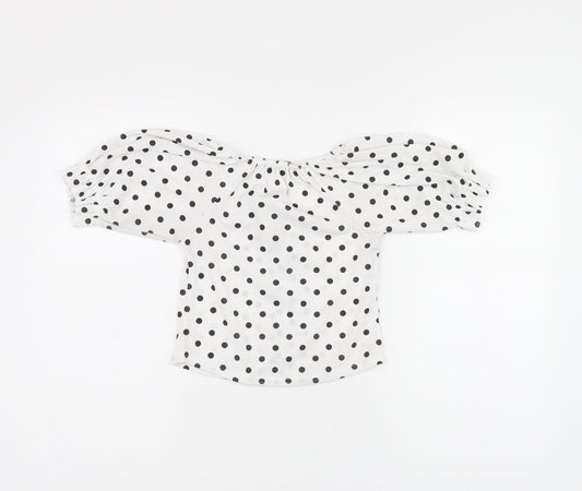 Womens UK Size 6 PRETTYLITTLETHING White Cropped T-Shirt