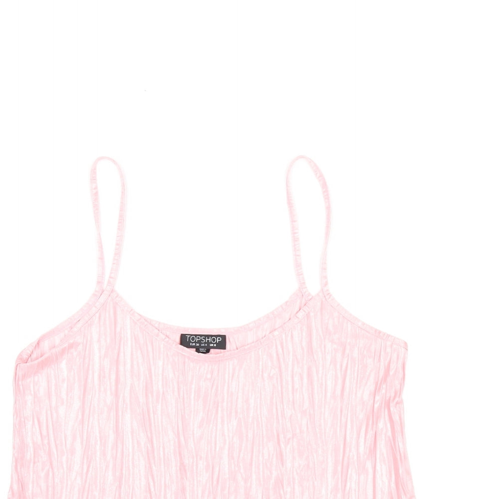 Womens UK Size 8 Topshop Pink Camisole T-Shirt