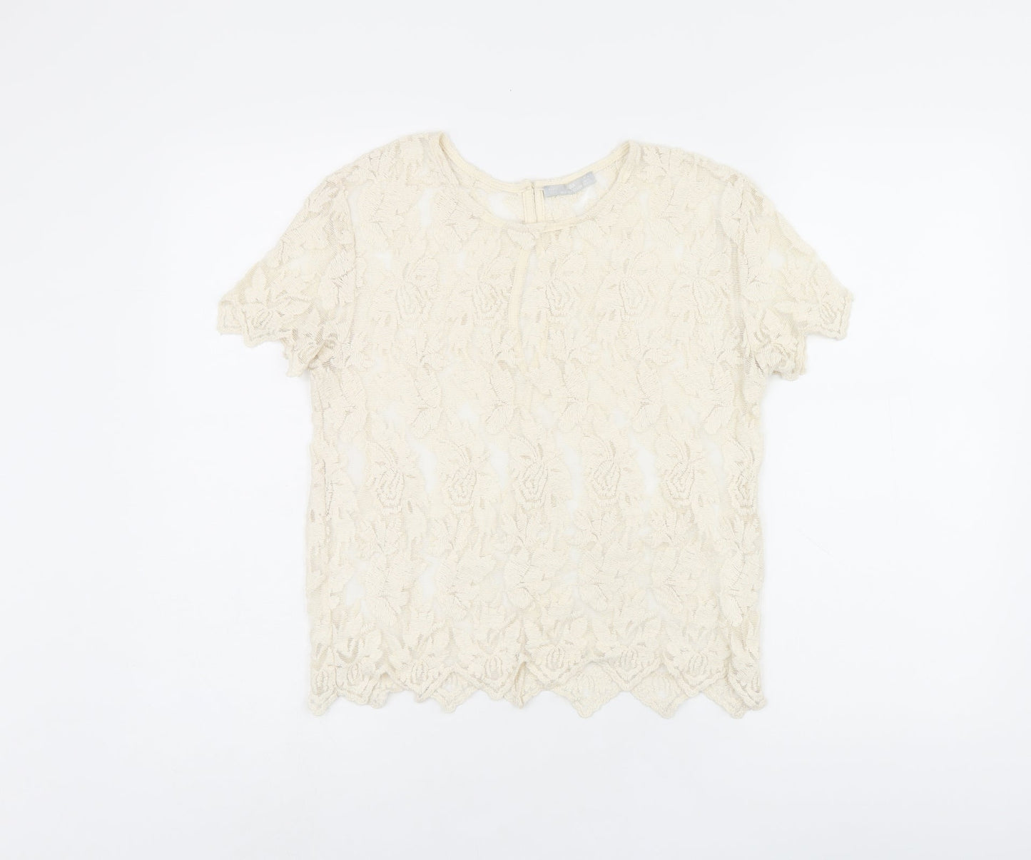 Womens UK Size M Zara Beige Jersey T-Shirt