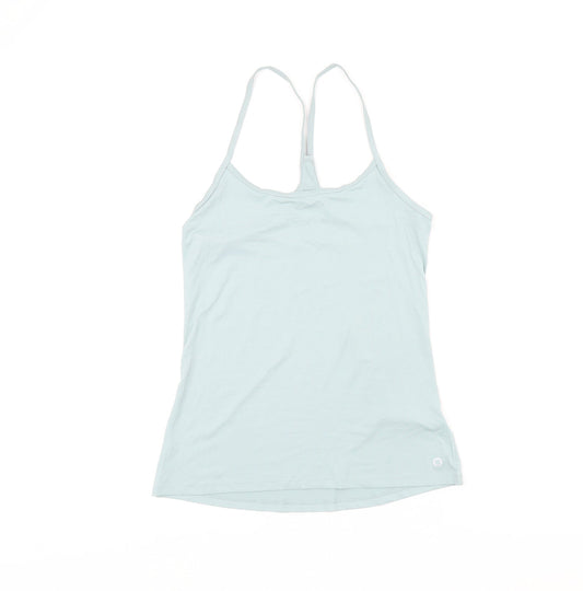 Marks and Spencer Womens Blue Polyester Basic Tank Size 10 Scoop Neck Pullover