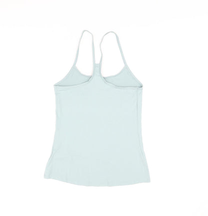 Marks and Spencer Womens Blue Polyester Basic Tank Size 10 Scoop Neck Pullover