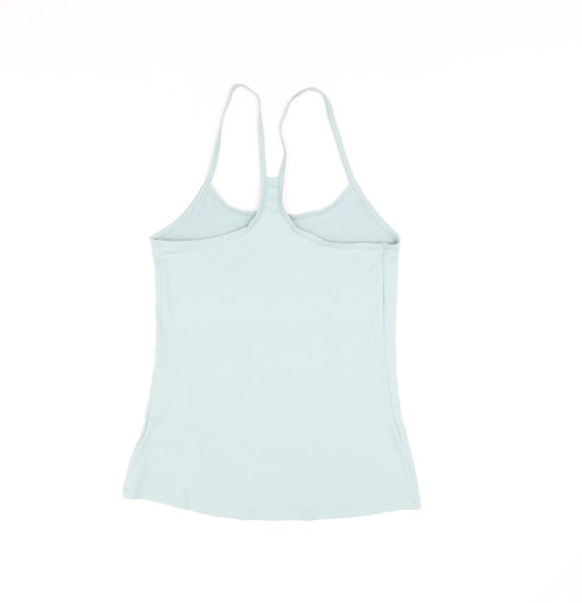 Marks and Spencer Womens Blue Polyester Basic Tank Size 10 Scoop Neck Pullover