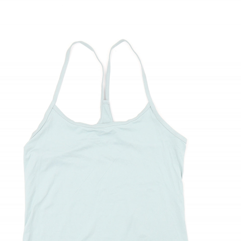 Marks and Spencer Womens Blue Polyester Basic Tank Size 10 Scoop Neck Pullover