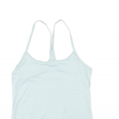 Marks and Spencer Womens Blue Polyester Basic Tank Size 10 Scoop Neck Pullover