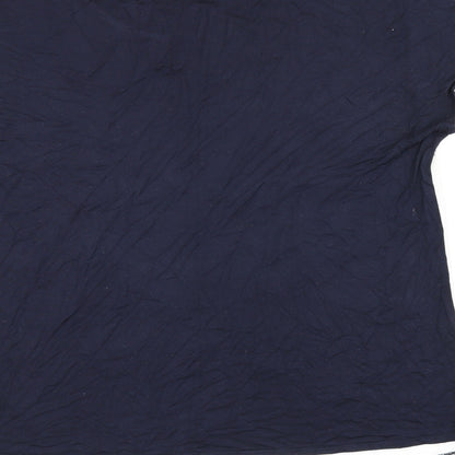 Bonmarché Womens Blue Floral Polyester Jersey T-Shirt Size 14 Boat Neck