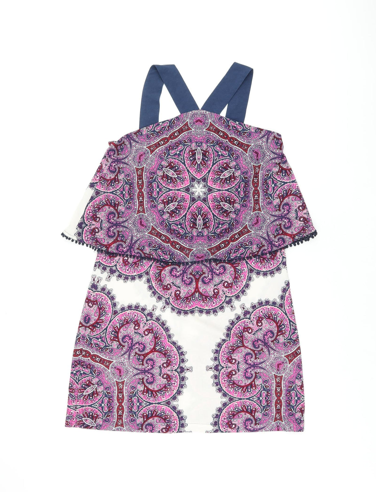 Warehouse Womens Pink Paisley Polyester Shift Size 8 Halter Zip
