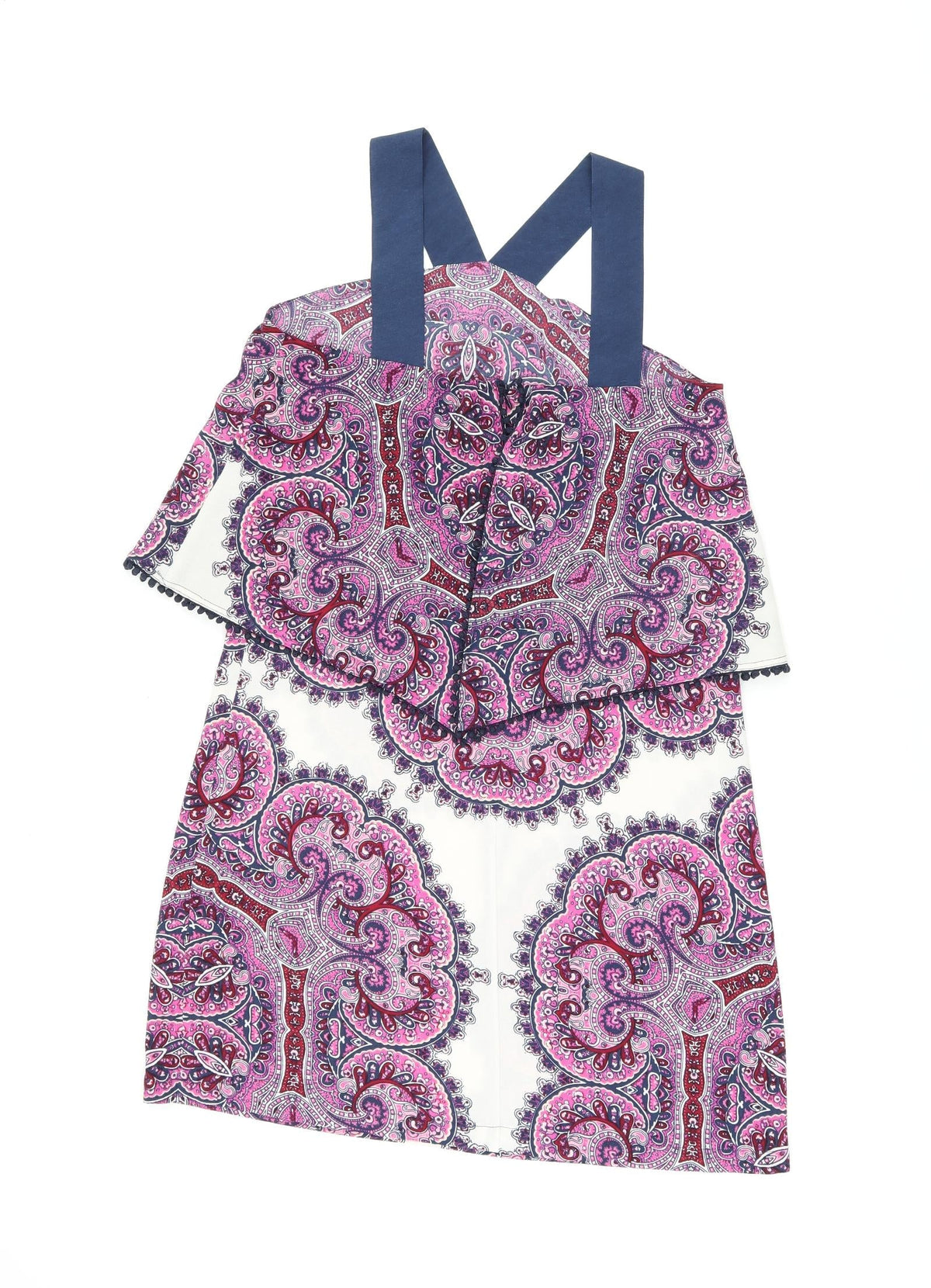 Warehouse Womens Pink Paisley Polyester Shift Size 8 Halter Zip