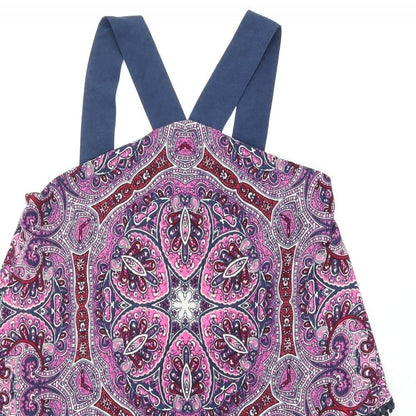 Warehouse Womens Pink Paisley Polyester Shift Size 8 Halter Zip