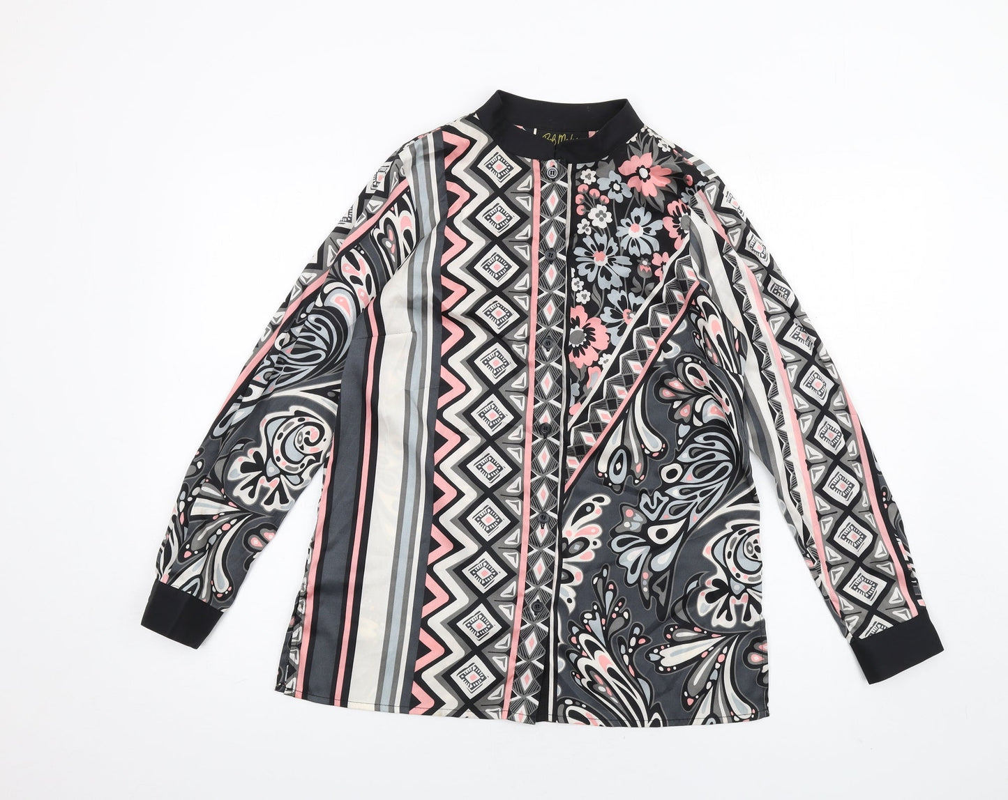 Womens UK Size XS Bob Mackie Multicoloured Basic Button-Up