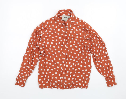 Womens UK Size 6 ASOS Orange Basic Button-Up
