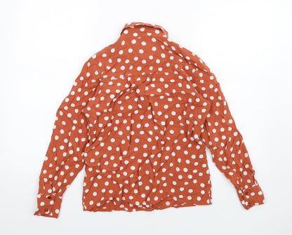Womens UK Size 6 ASOS Orange Basic Button-Up