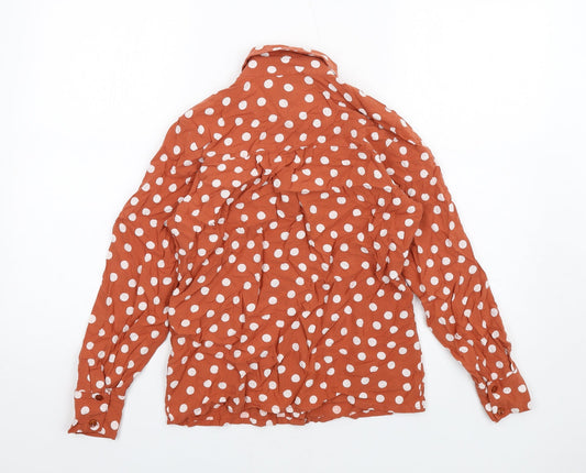 Womens UK Size 6 ASOS Orange Basic Button-Up