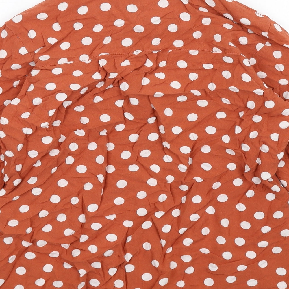 Womens UK Size 6 ASOS Orange Basic Button-Up