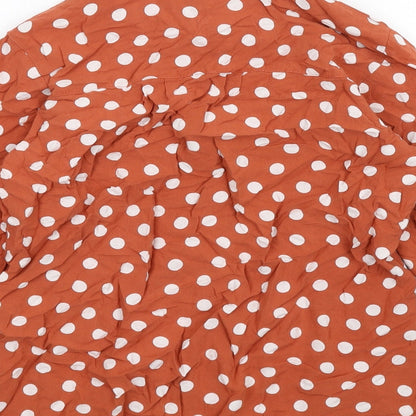 Womens UK Size 6 ASOS Orange Basic Button-Up