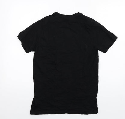 Womens UK Size S Friends Black Basic T-Shirt