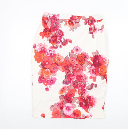 Damsel in a Dress Womens Multicoloured Floral Cotton Straight & Pencil Skirt Size 12 Zip