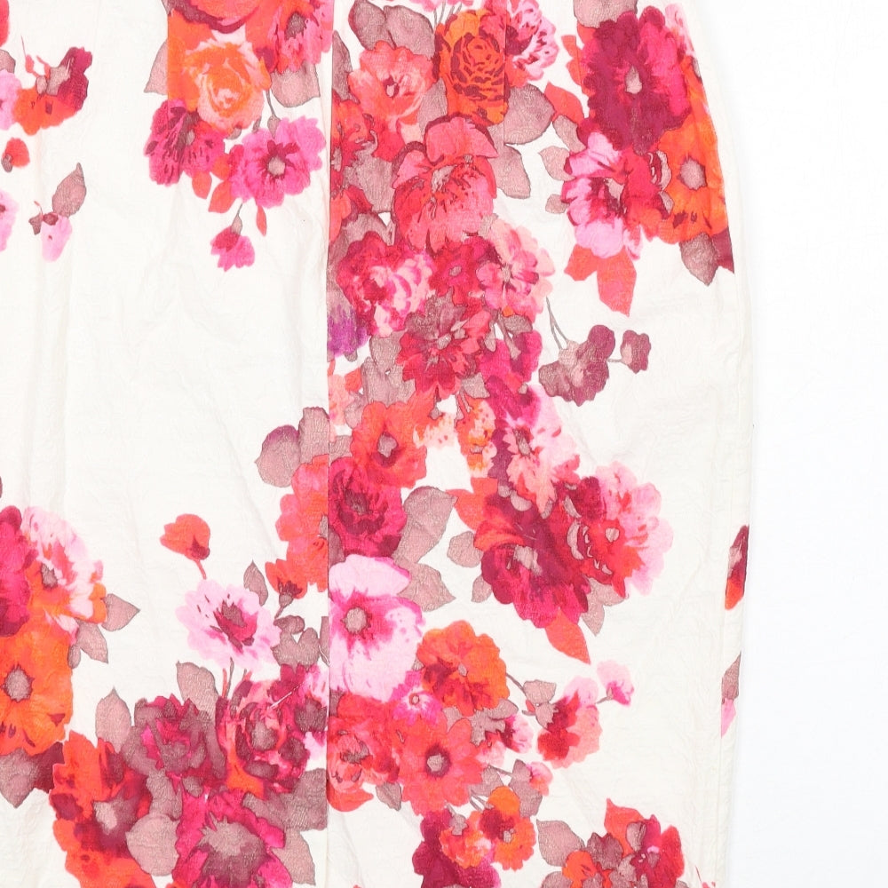 Damsel in a Dress Womens Multicoloured Floral Cotton Straight & Pencil Skirt Size 12 Zip