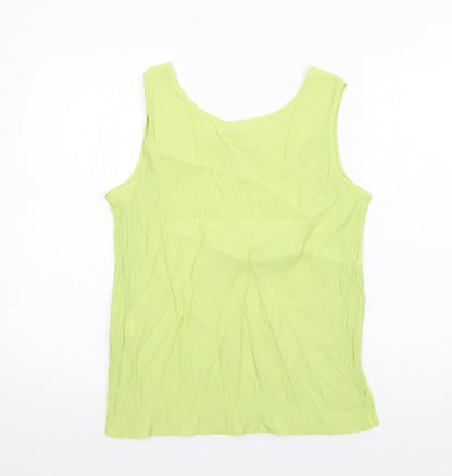 Anna Morelle Womens Green Viscose Basic Tank Size 14 Scoop Neck