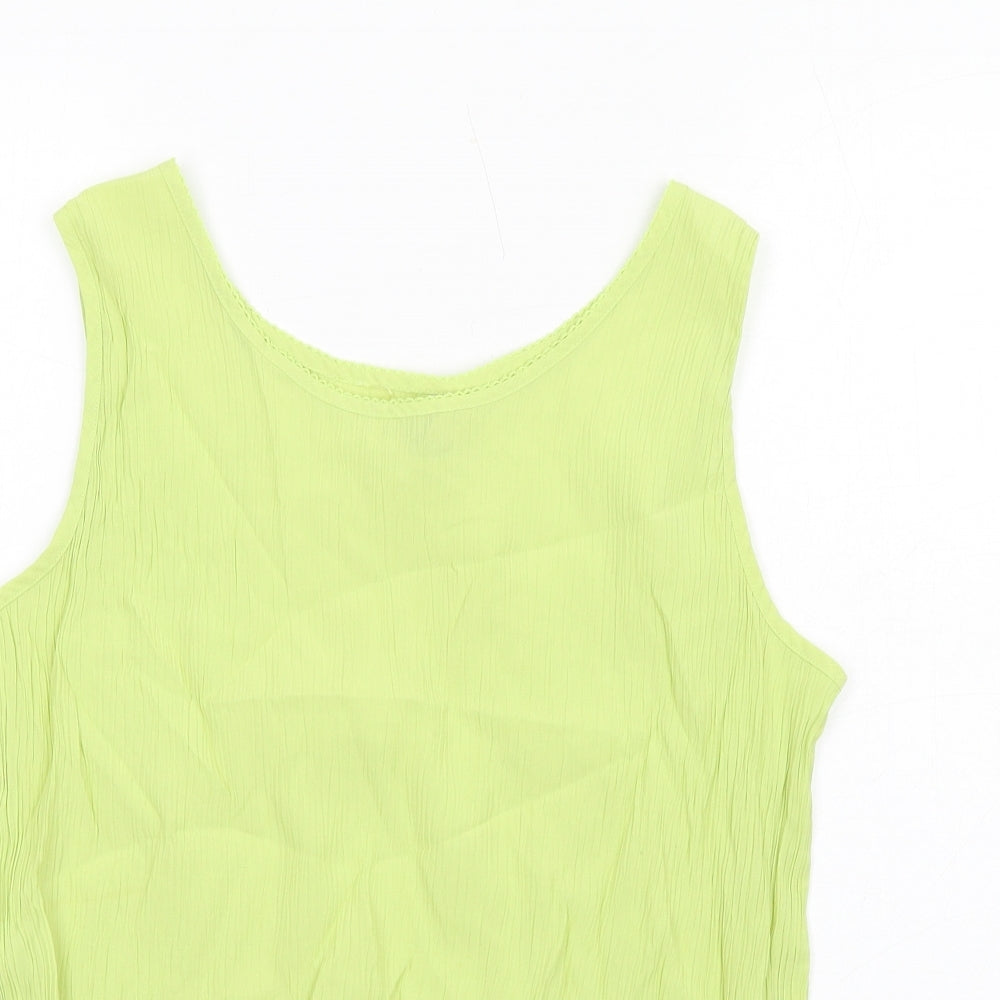 Anna Morelle Womens Green Viscose Basic Tank Size 14 Scoop Neck