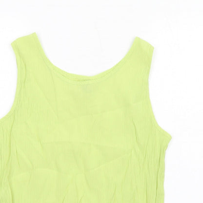 Anna Morelle Womens Green Viscose Basic Tank Size 14 Scoop Neck